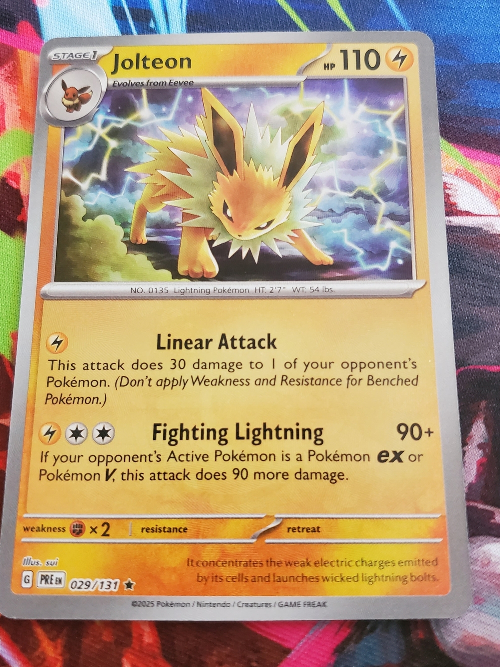 Jolteon Pokemon Pokeball Holo  Lightning Artwork